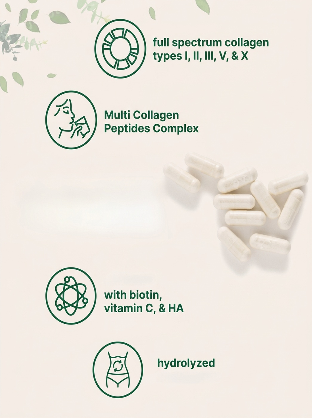 Colageno Hidrolizado Peptidos 1100mg Vitamina C  240 Caps-2