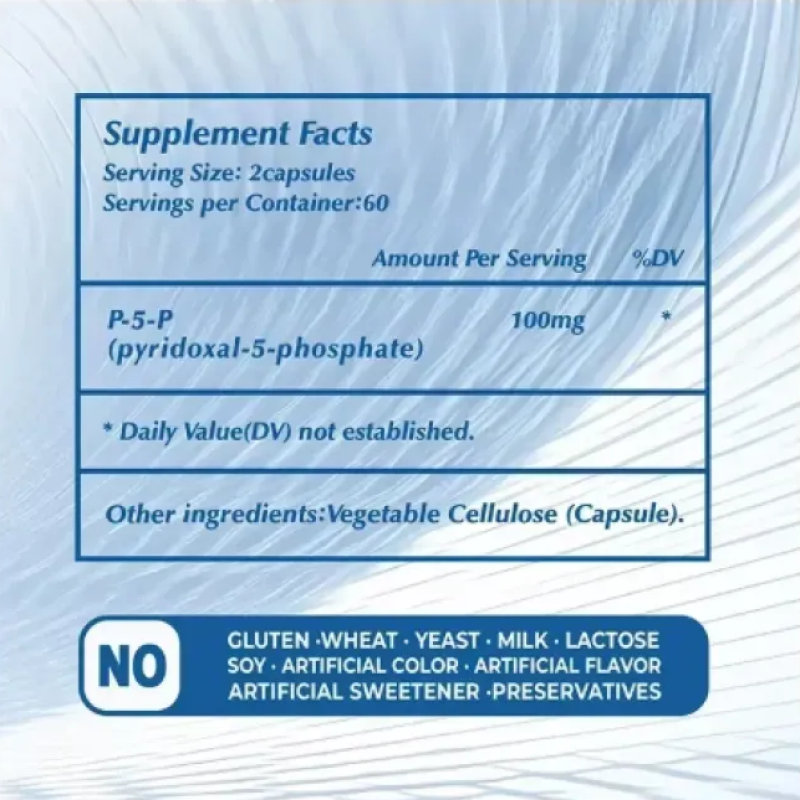 Pslalae Suplemento Piridoxal Fosfato P5p Vitamina B6 100mg 120 caps-3