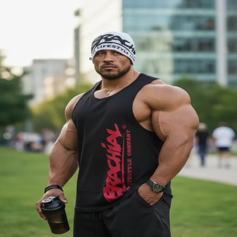 Brachial Gorro Algodon Heavy Beanie White/black One Size Full Gym-3