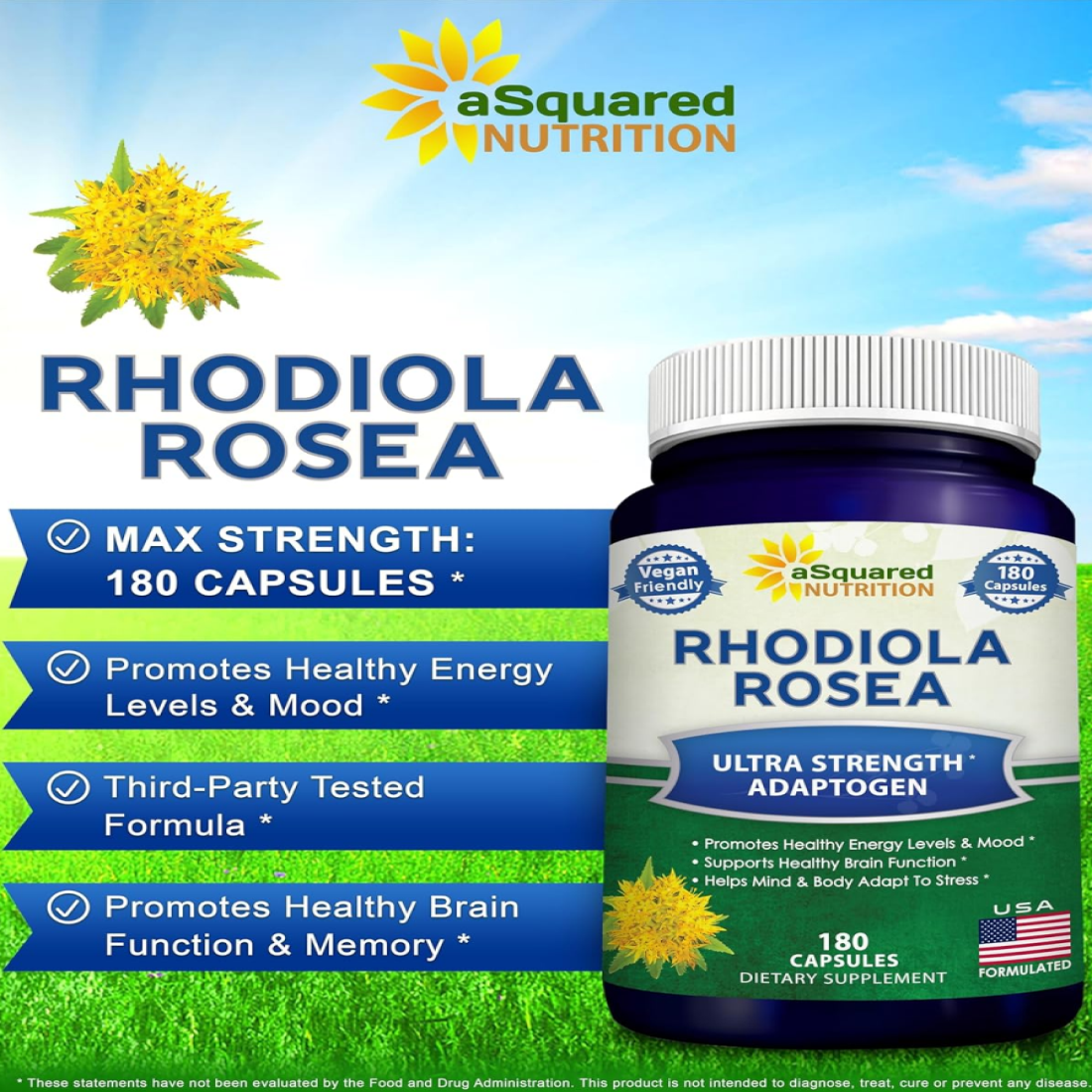 Rhodiola Rosea 1000mg Ultra Strength Adaptogen Potente Antioxidante 120 caps-2