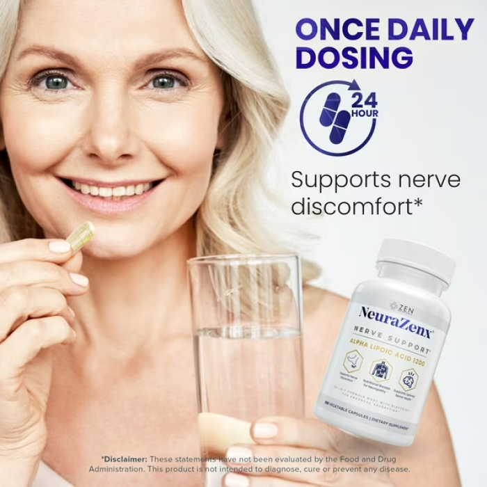 NeuraZenx Nerve Soporte Neurologico con Acido Alfa Lipoico Liposomal 1200mg 120 Veg Caps-5