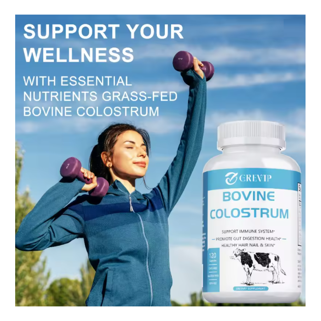 Super Colostrum 1000mg Para Potenciar Todo El Sistema Inmune 120 Veg Caps-4