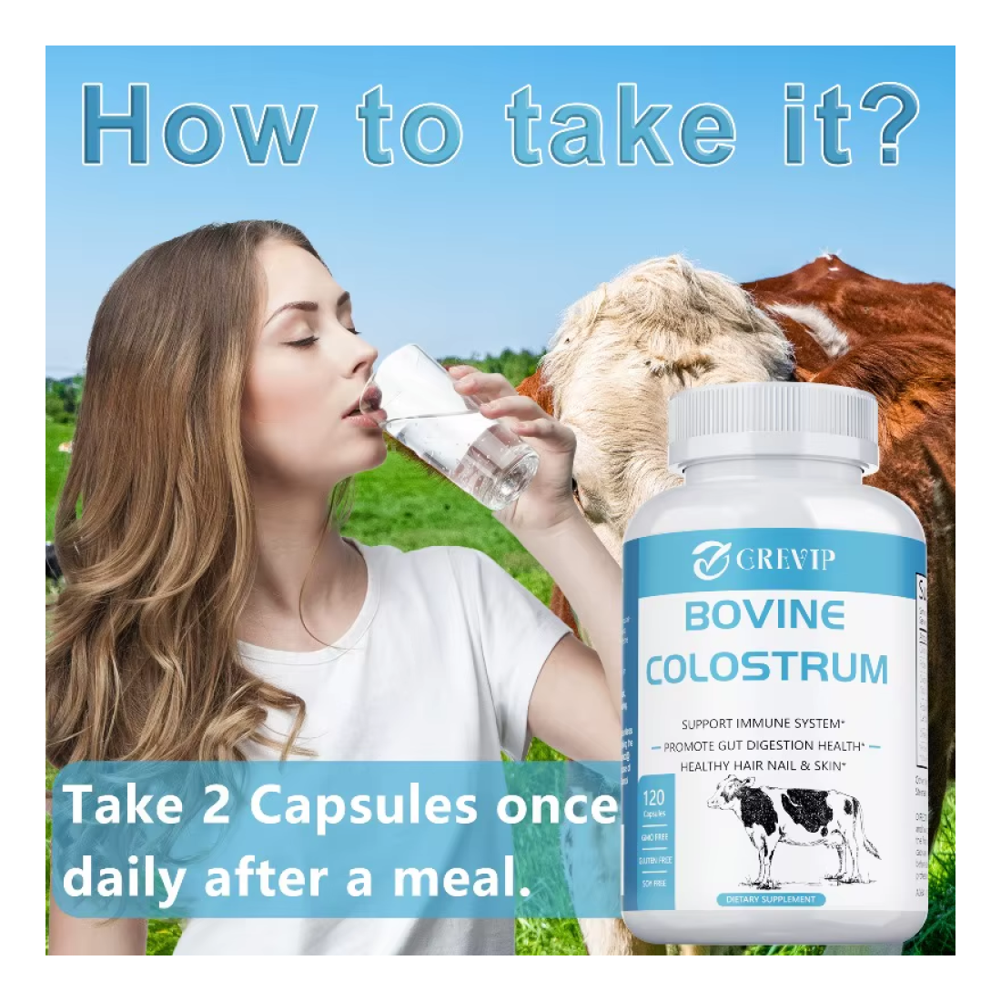 Super Colostrum 1000mg Para Potenciar Todo El Sistema Inmune 120 Veg Caps-5