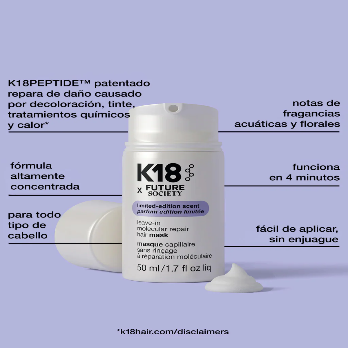 K18 x Future Society Mascarilla Reparadora Capilar Sin Enjuague Floating Forest -2