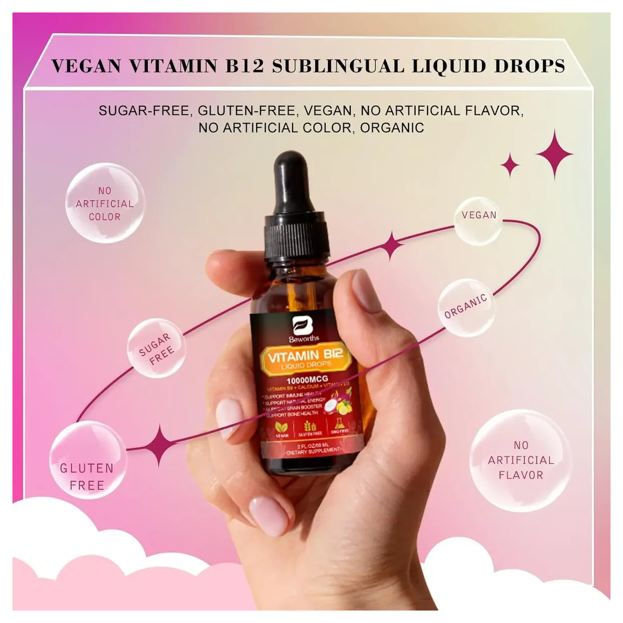 Beworths B12 Vitamina B12 Liquida Sublingual 10000mcg 60ml-5