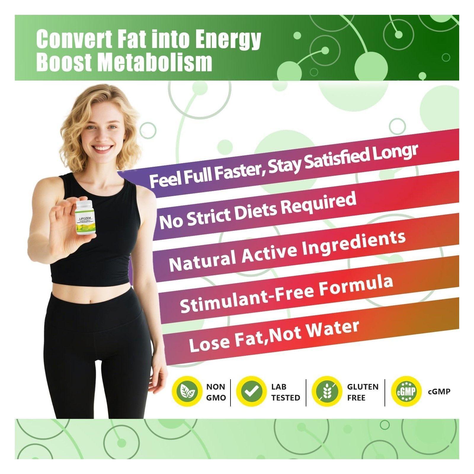 Quemador de Grasas Lipozem Garcinia Cambogia Cetonas de Frambuesa Acelera el Metabolismo Ketosis-3