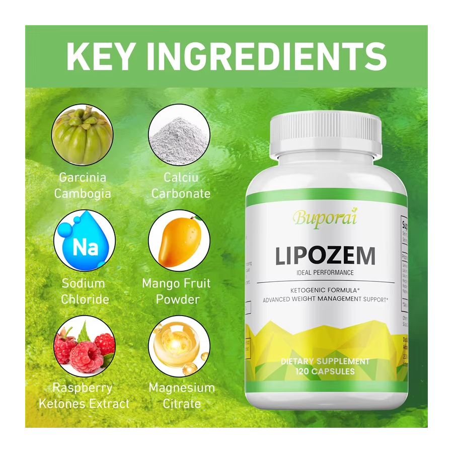 Quemador de Grasas Lipozem Garcinia Cambogia Cetonas de Frambuesa Acelera el Metabolismo Ketosis-5