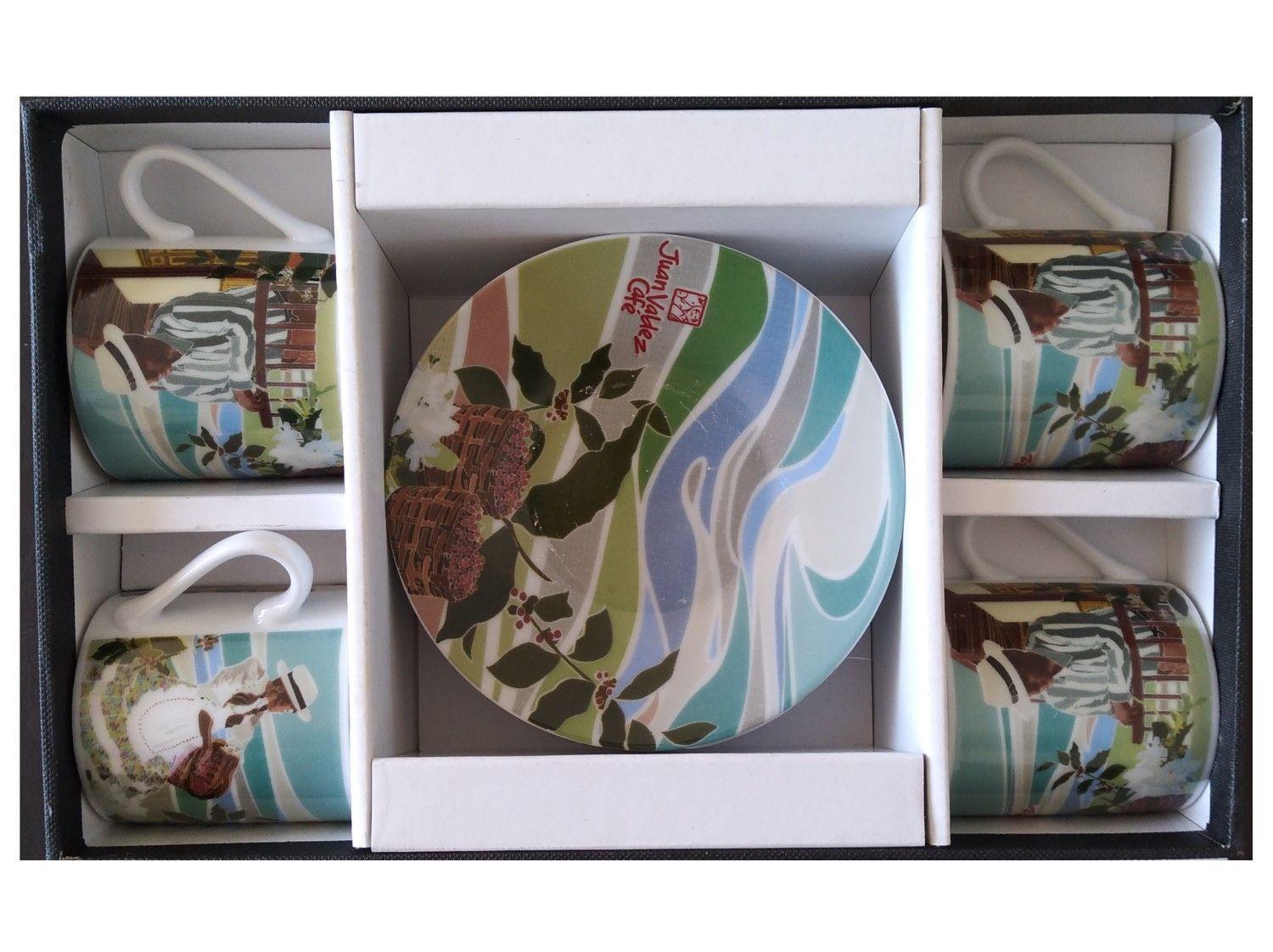 Tazas Juan Valdez Set De 4 Tazas De Cafe Espresso Raices del Cafe Heritage-5