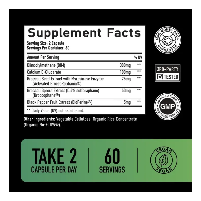 Xemenry Dim For Men 300mg + Bioperine Brocoli 120 Cápsulas-6