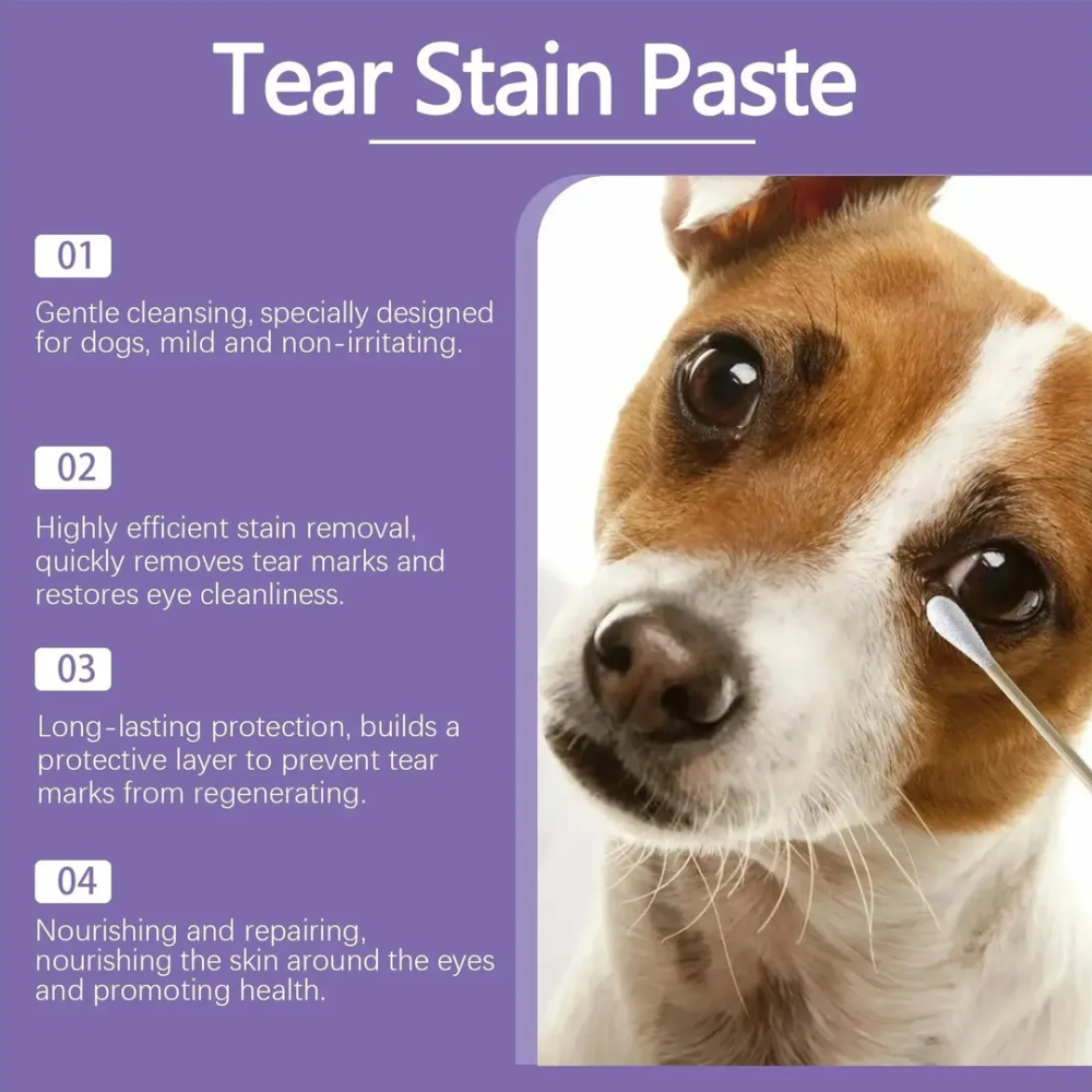 Tear Stain Paste Pet Limpiador Ojos Manchas Lagrimas Para Perros 20gr-2
