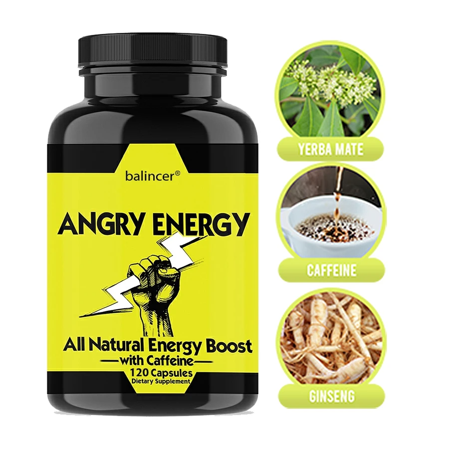 Angry Energy Quemador de Grasas Energizante Cafeina Guarana Ginseng 120 caps-5