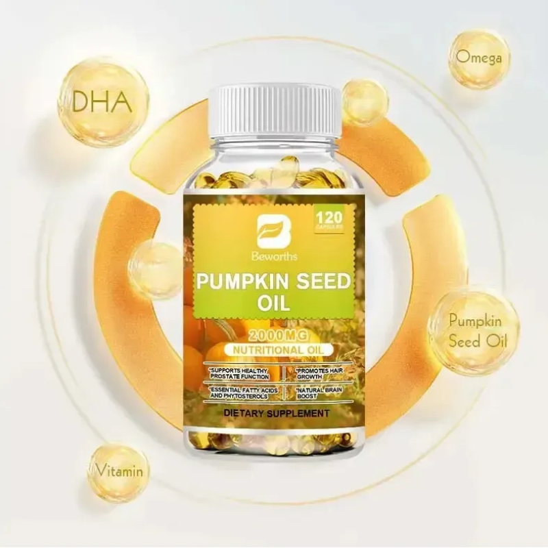 Aceite Semillas De Calabaza Cuidado Urinario Prostata 2000mg 120 Softgel Caps-6