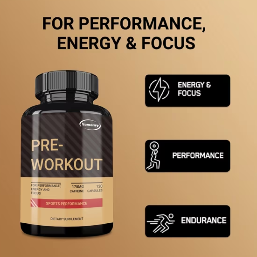 Pre-Workout Suplemento de Pre-Entrenamiento Rendimiento Energía y Enfoque 120 caps-3