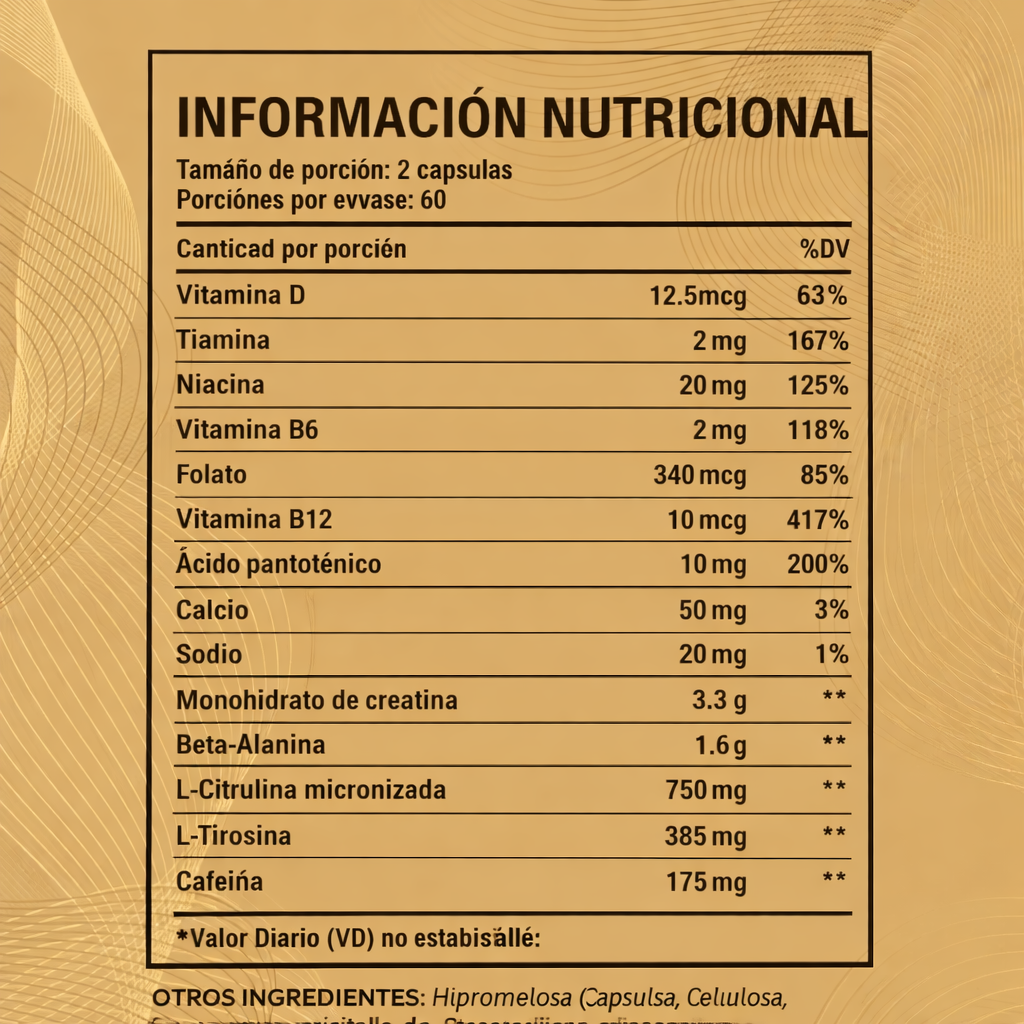 Pre-Workout Suplemento de Pre-Entrenamiento Rendimiento Energía y Enfoque 120 caps-6