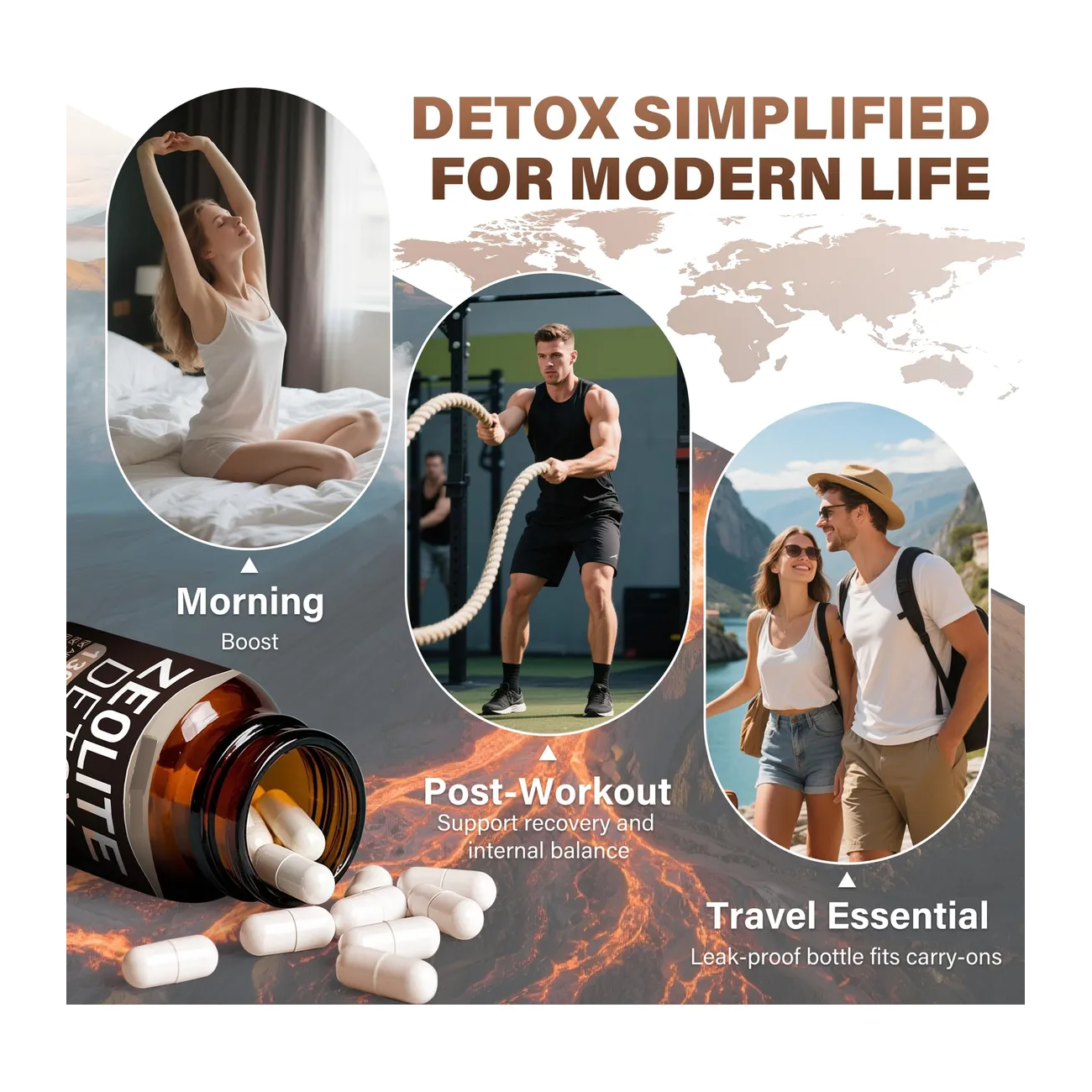 Zeolita Micronizada 1300mg Detox Natural Carbon Activado Limpieza 60 caps-2