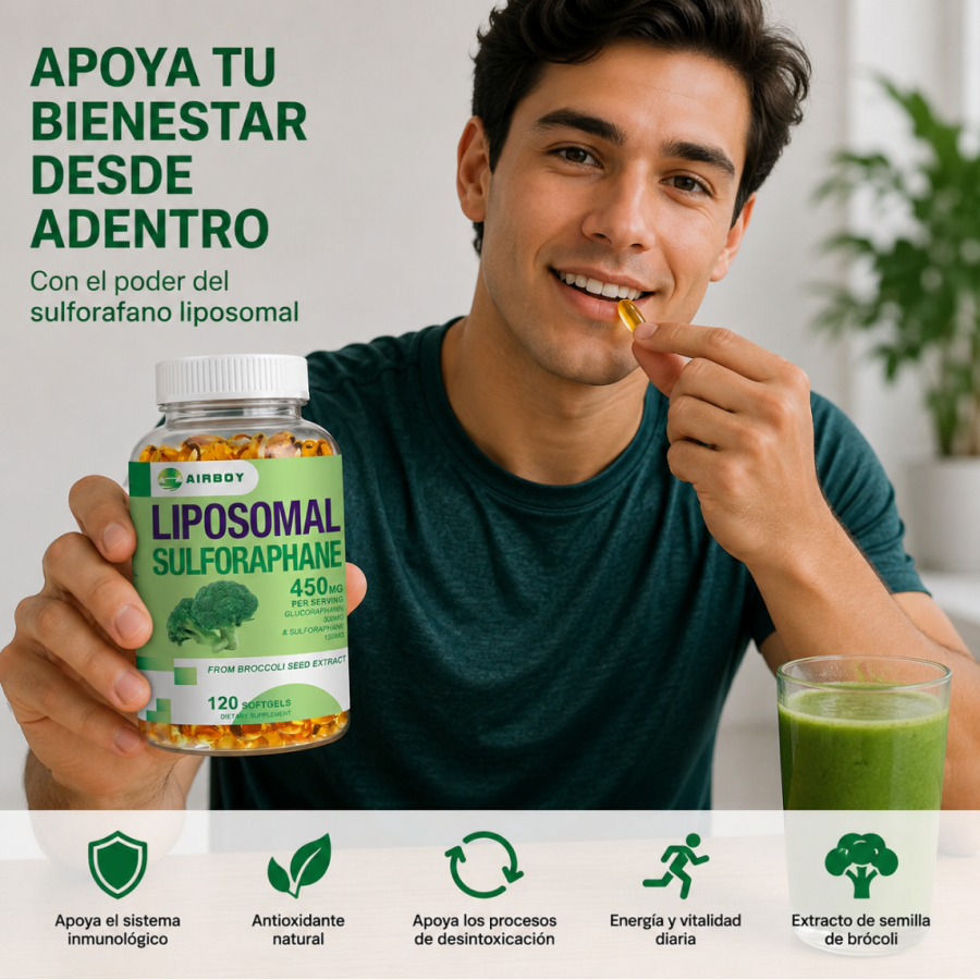 Sulforafano Liposomal Extracto De Brocoli 450mg Puro 120 Cap-5