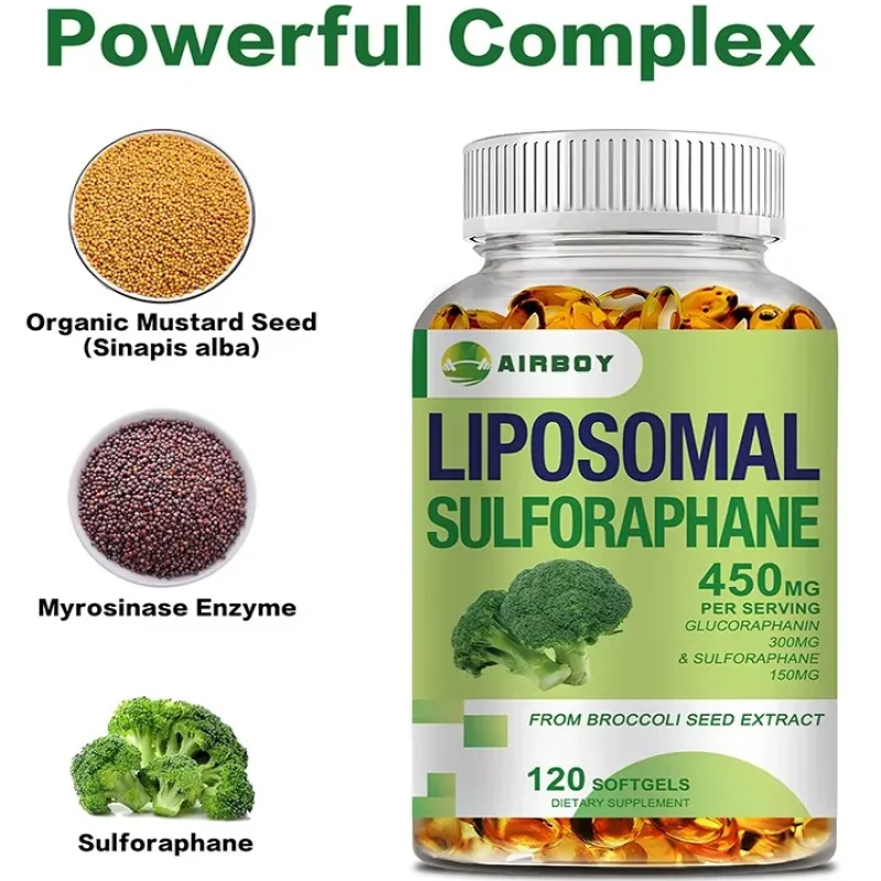 Sulforafano Liposomal Extracto De Brocoli 450mg Puro 120 Cap-6