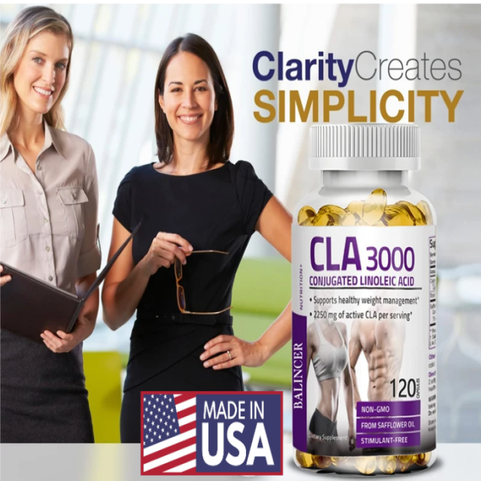 Balincer Quemador de Grasas Cla 3000 Acido Linoleico Conjugado 120 softgels-5