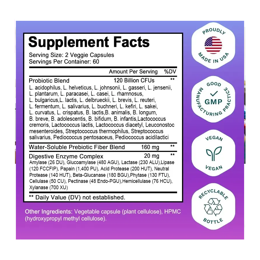 Bcuelov Probiotix Probioticos High Potency 120b Cfu 120 Caps-5