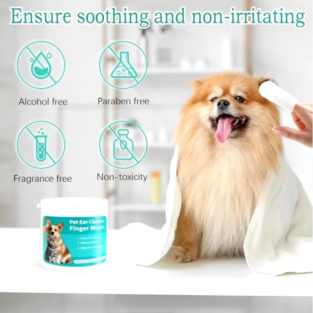 Pet Ear Wipes Toallitas Limpiadoras Oidos Perros Gatos 50 un-6