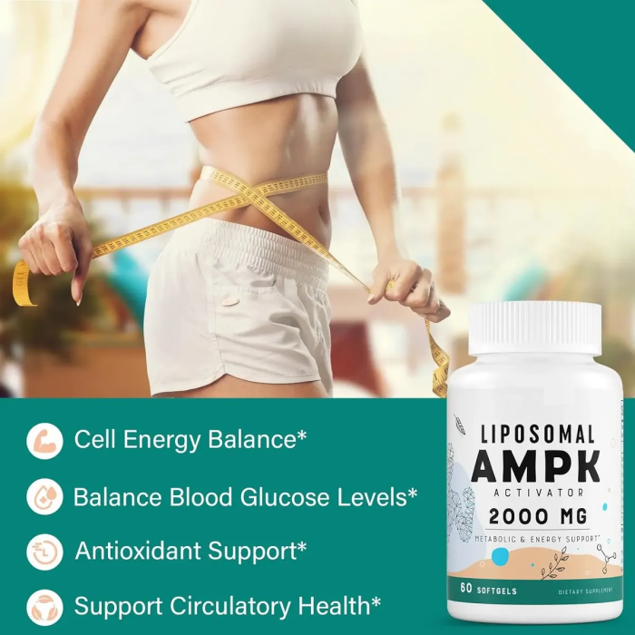 Activador Ampk Liposomal 2000mg 6 En 1 Super Antioxidante Celular  60 softgel caps-5