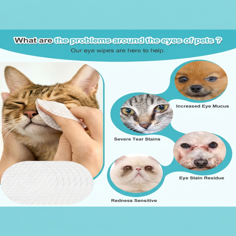 Pet Eye Wipes Toallitas Limpiadoras Ojos Perros Gatos 100 Un-3