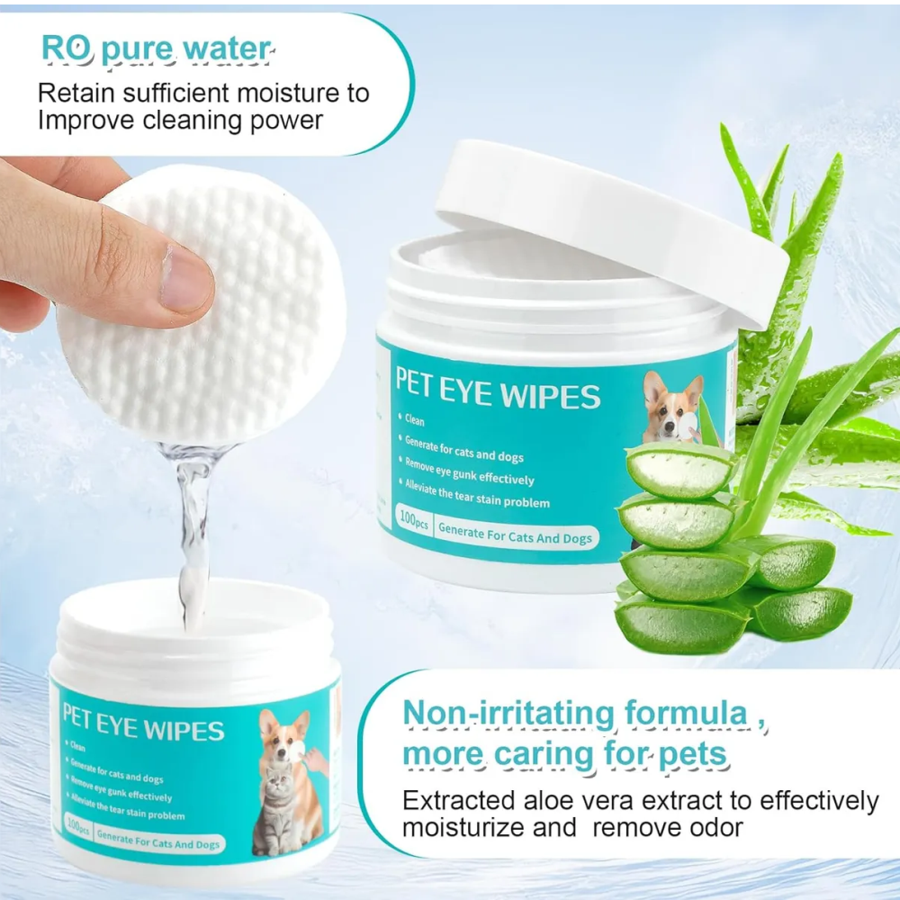 Pet Eye Wipes Toallitas Limpiadoras Ojos Perros Gatos 100 Un-4