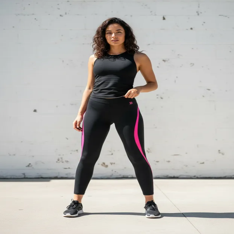 Better Bodies Calza Leggins Gimnasio Mujer Curve Black Pink-3