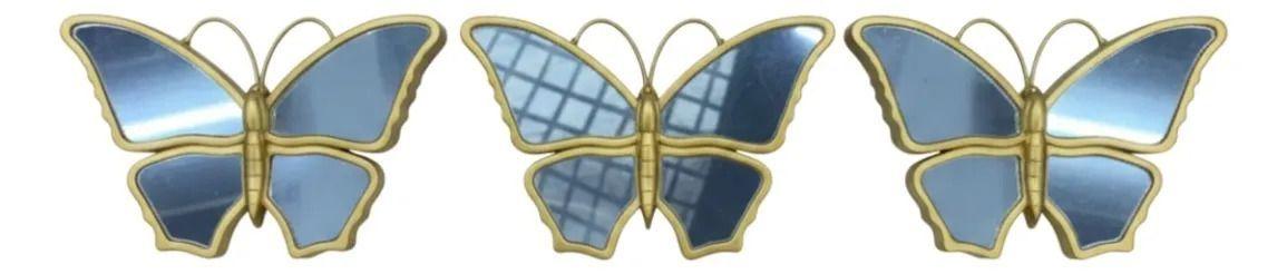 Set 3 Espejo Pared Mariposas Decorativas Arte Relieve Jhn-9