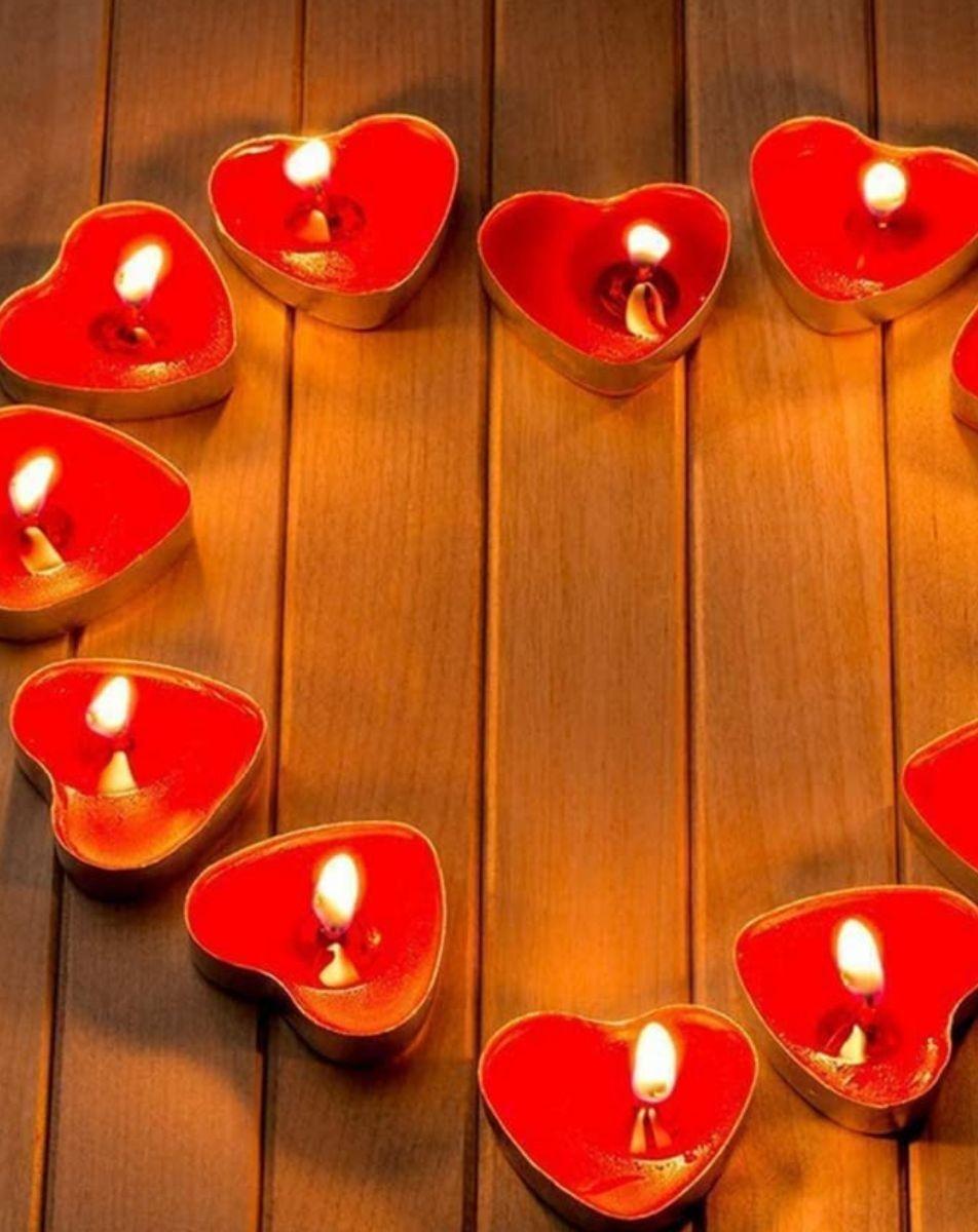 Set 7 Velas Forma Corazón Decoración Romántica Amor Jhn-6