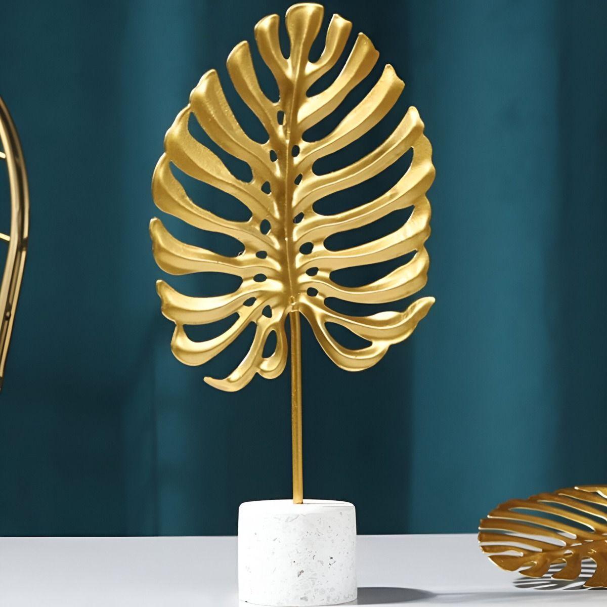 Set de 2 Figura Hoja Escultura Decoración Moderna Jhn-2