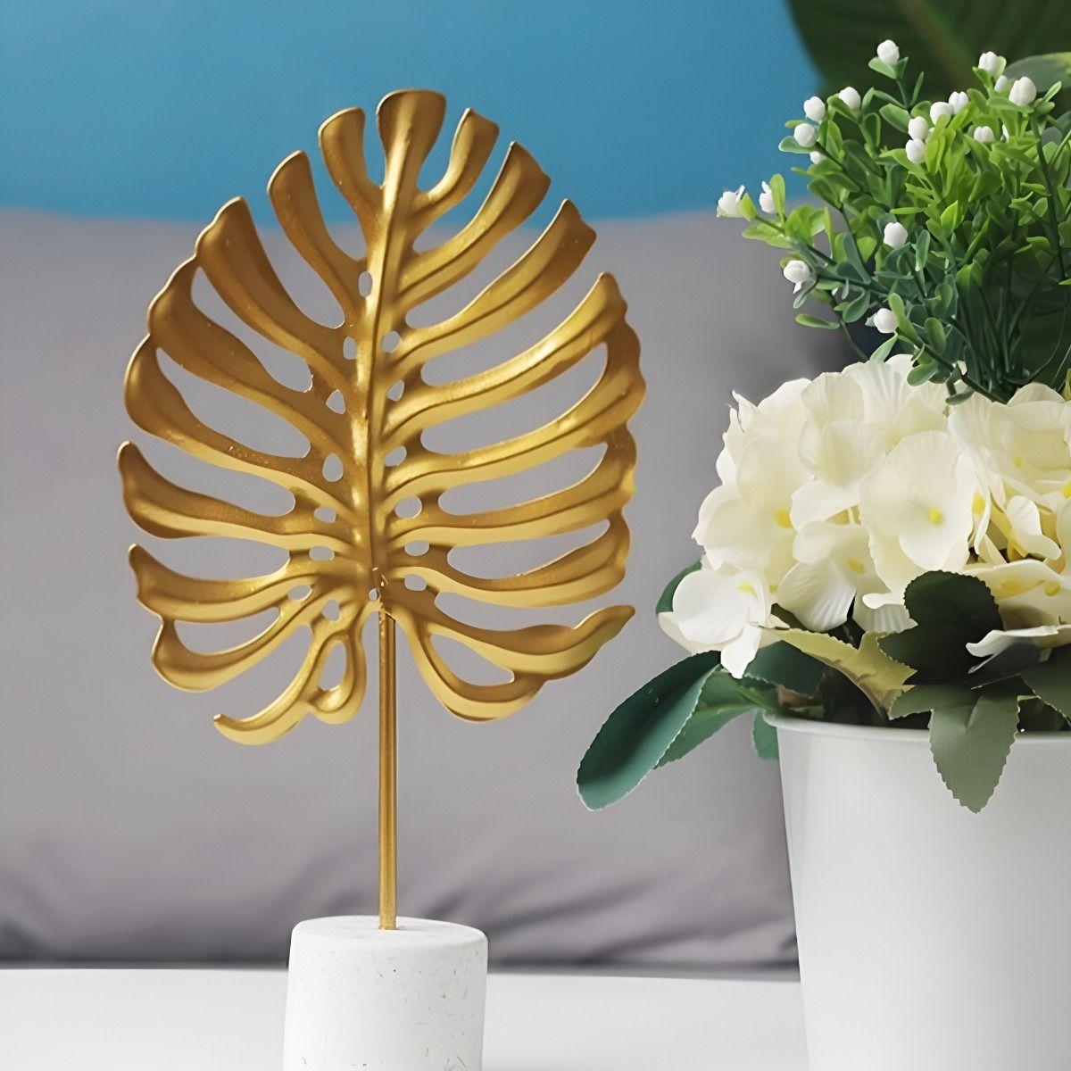 Set de 2 Figura Hoja Escultura Decoración Moderna Jhn-4