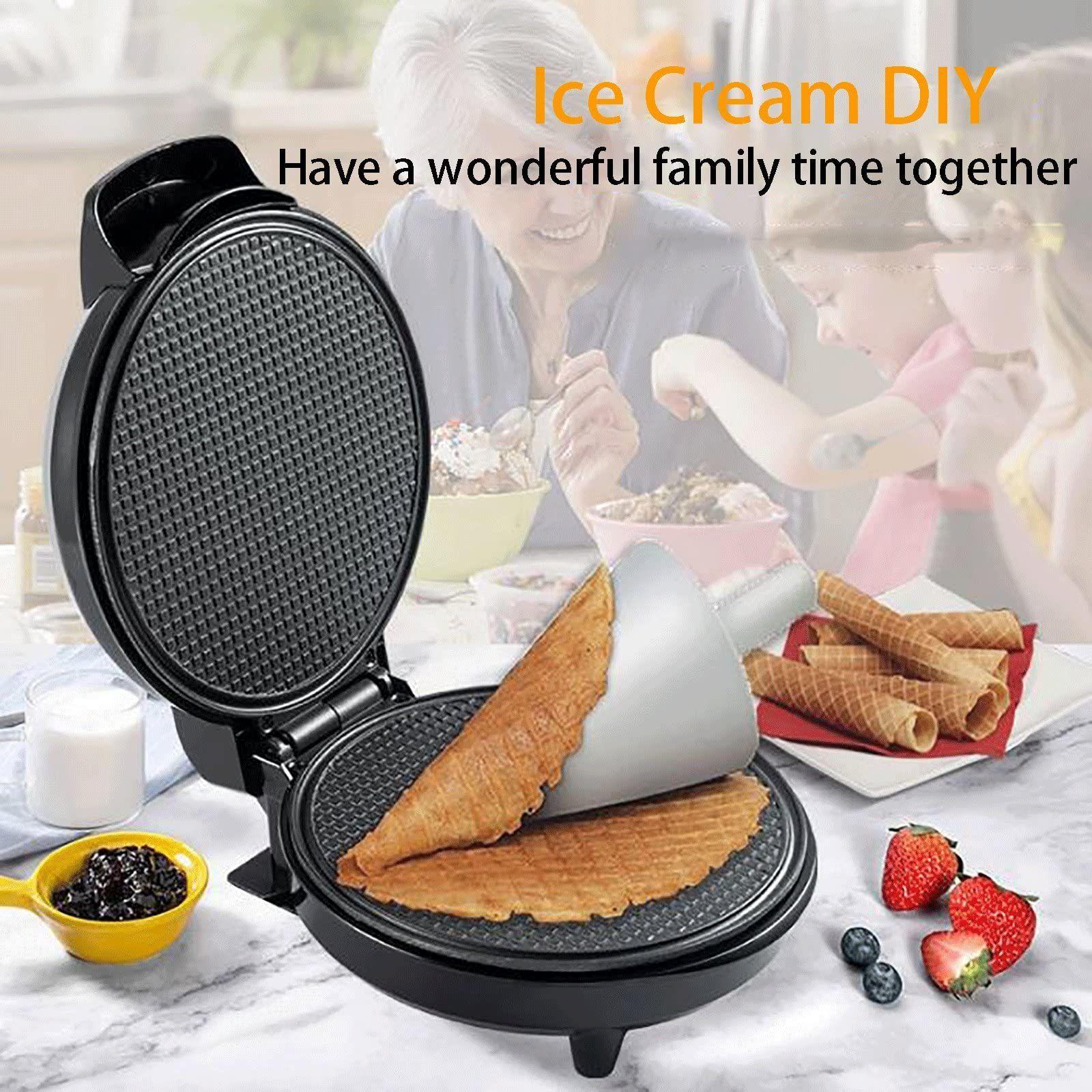 Máquina Conos Cuencos Gofre Waffles Postre Eléctrica Rondon-7
