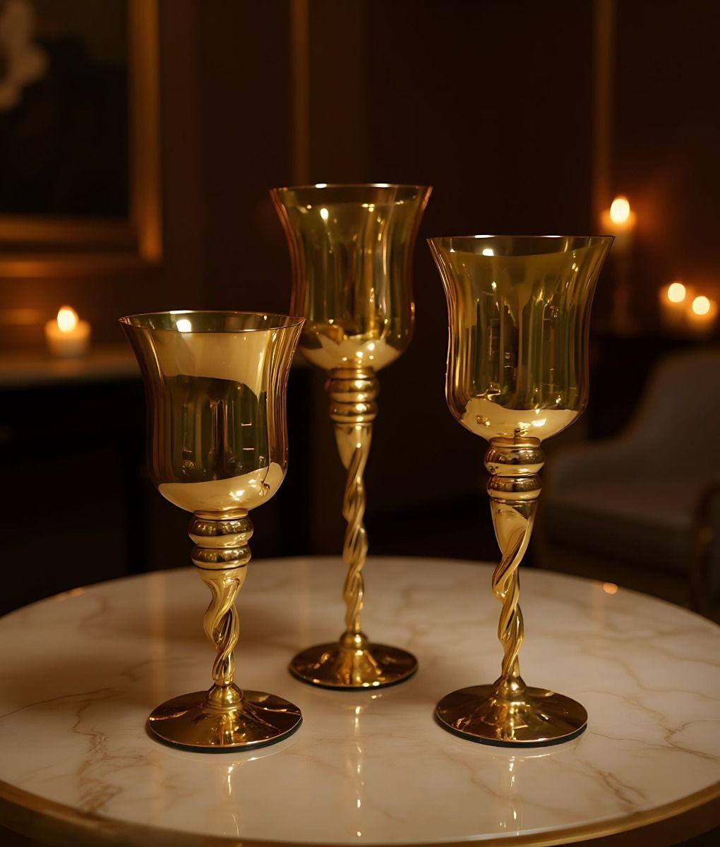 Set 3 Portavelas Decorativo Copas Multifuncional Moderno Jhn-9