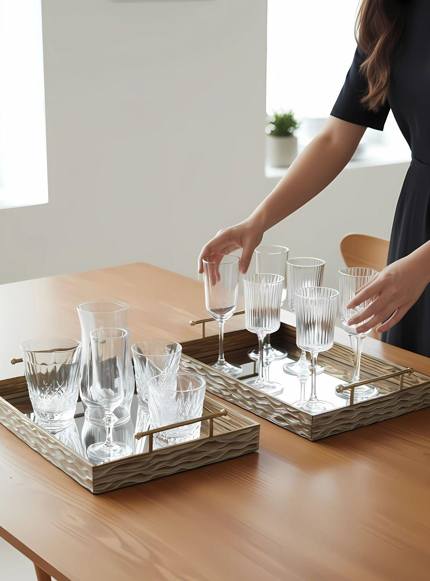 Set 2 Bandejas Decorativas Diseño Elegante Funcional Jhn-2