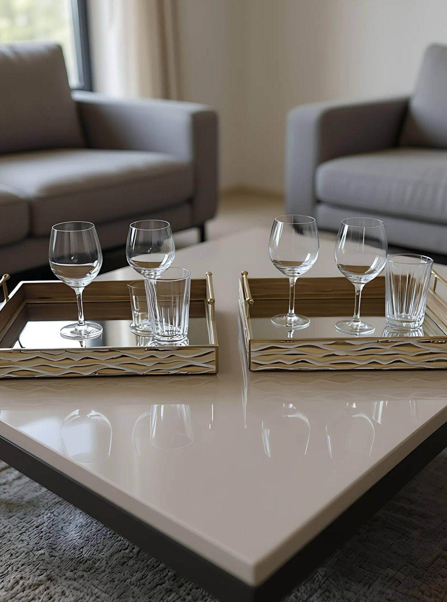 Set 2 Bandejas Decorativas Diseño Elegante Funcional Jhn-6