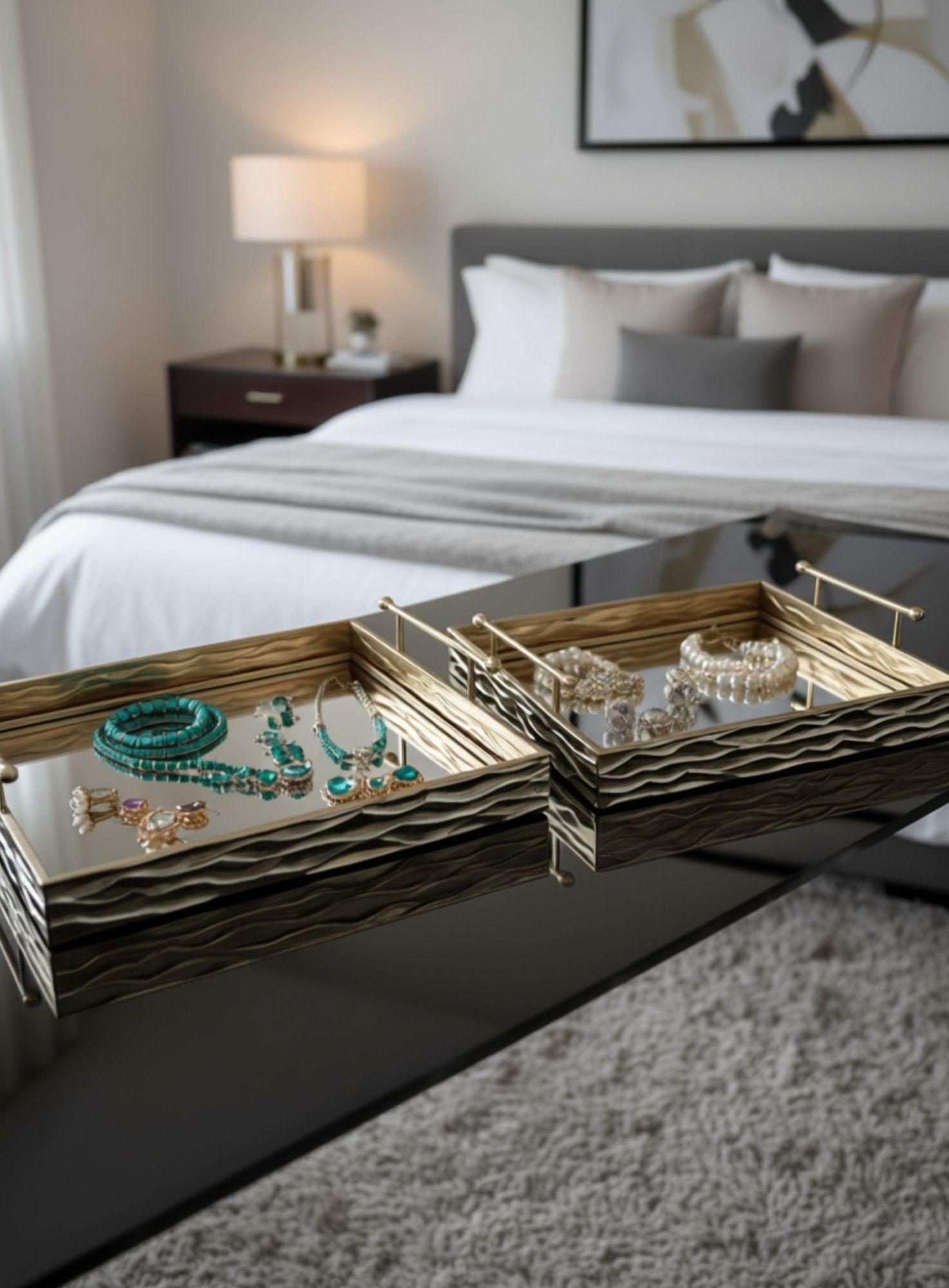 Set 2 Bandejas Decorativas Diseño Elegante Funcional Jhn-7