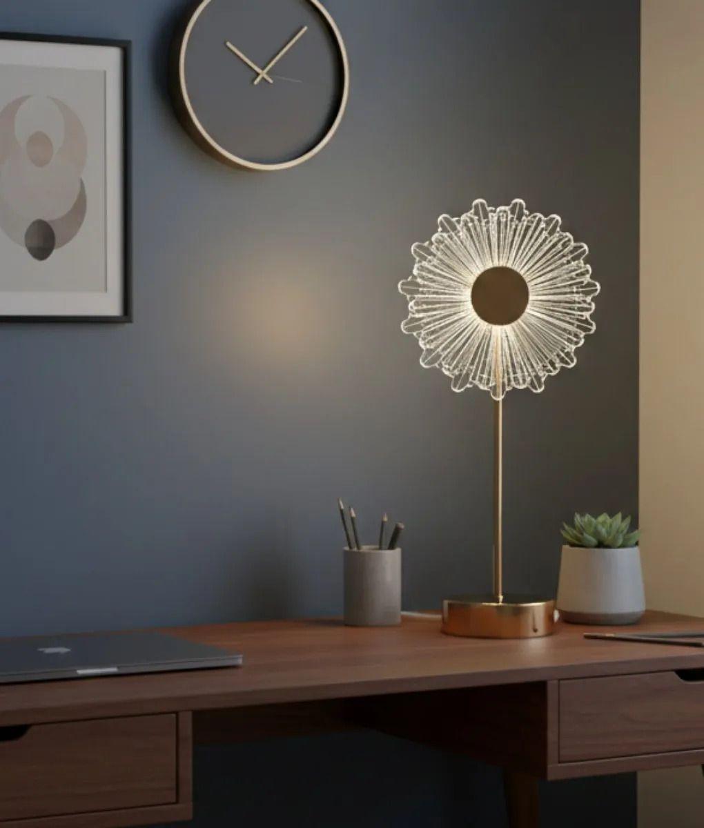 Lámpara Decorativa Mesa Diseño Floral Escultural Jhn-6