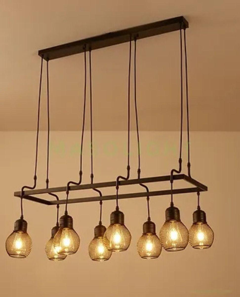 Lámpara Colgante Techo Industrial Vintage 8 Luces Jhn-3