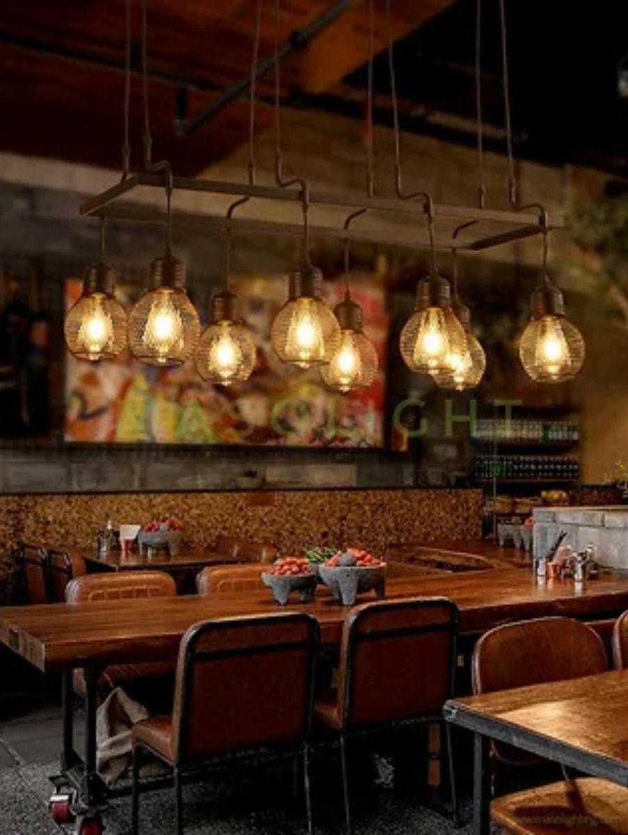 Lámpara Colgante Techo Industrial Vintage 8 Luces Jhn-4