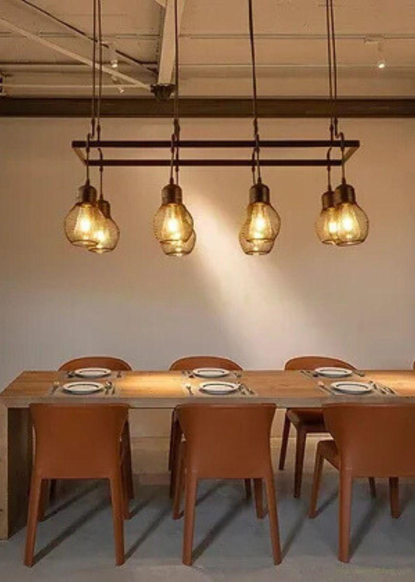 Lámpara Colgante Techo Industrial Vintage 8 Luces Jhn-5