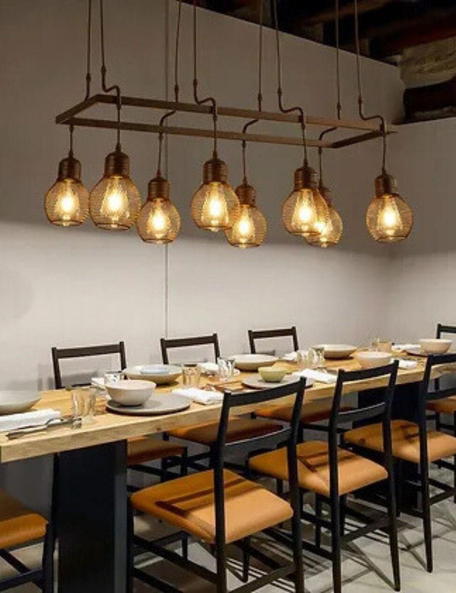Lámpara Colgante Techo Industrial Vintage 8 Luces Jhn-6