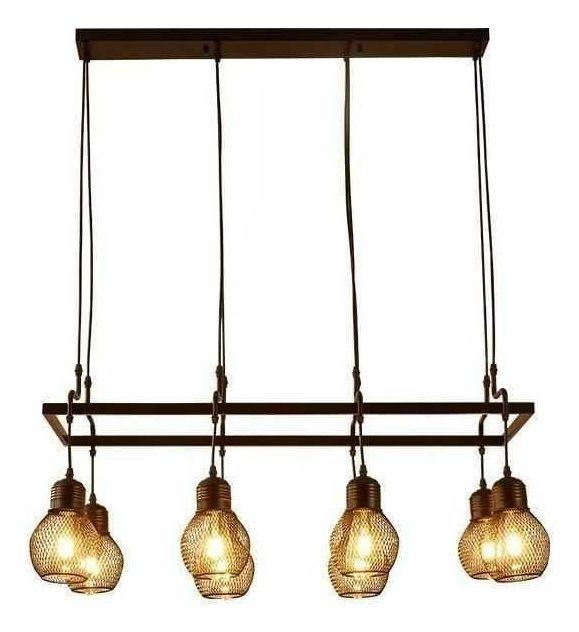 Lámpara Colgante Techo Industrial Vintage 8 Luces Jhn-7