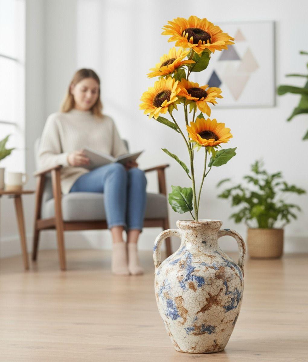 Flores Artificiales Ramo Decorativo Girasoles Adorno Jhn-2