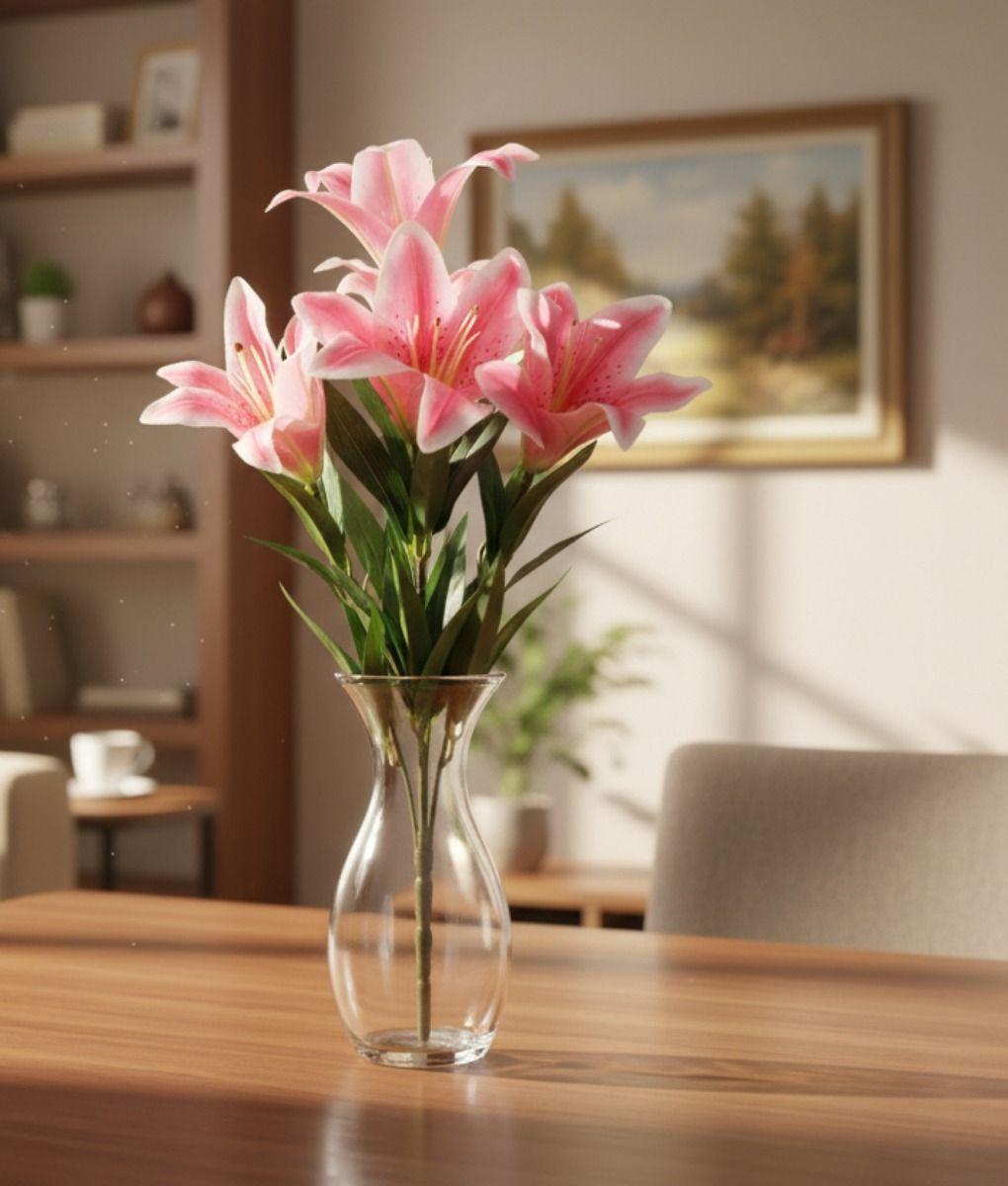 Set 2 Flores Artificiales Ramo Lirios Impacto Exótico Jhn-6