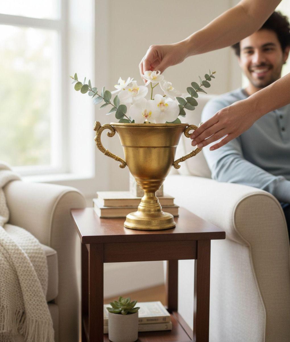 Figura Decorativa Copa Estatua Adorno Hogar Mesa Jhn-2