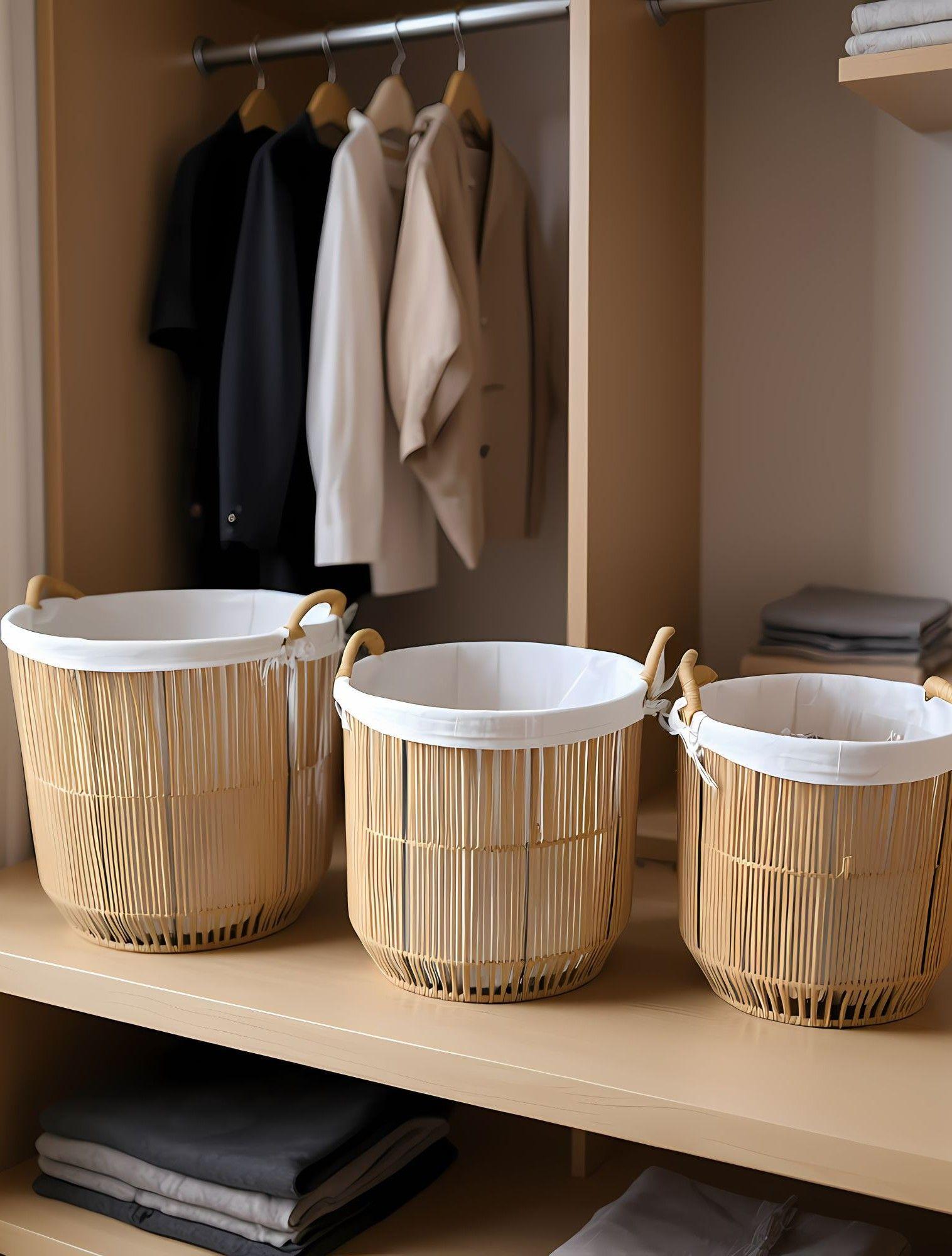 Set 3 Cestos Almacenamiento Decorativos Natural Hogar Jhn-5