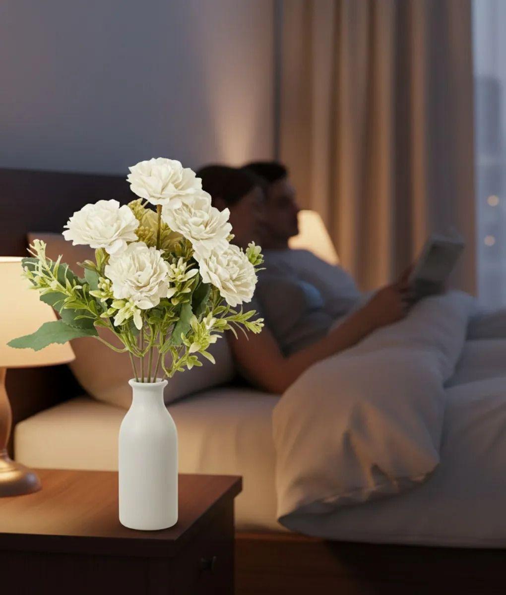 Set 4 Flores Artificiales Ramo Decorativo Peonía Follaje Jhn-5