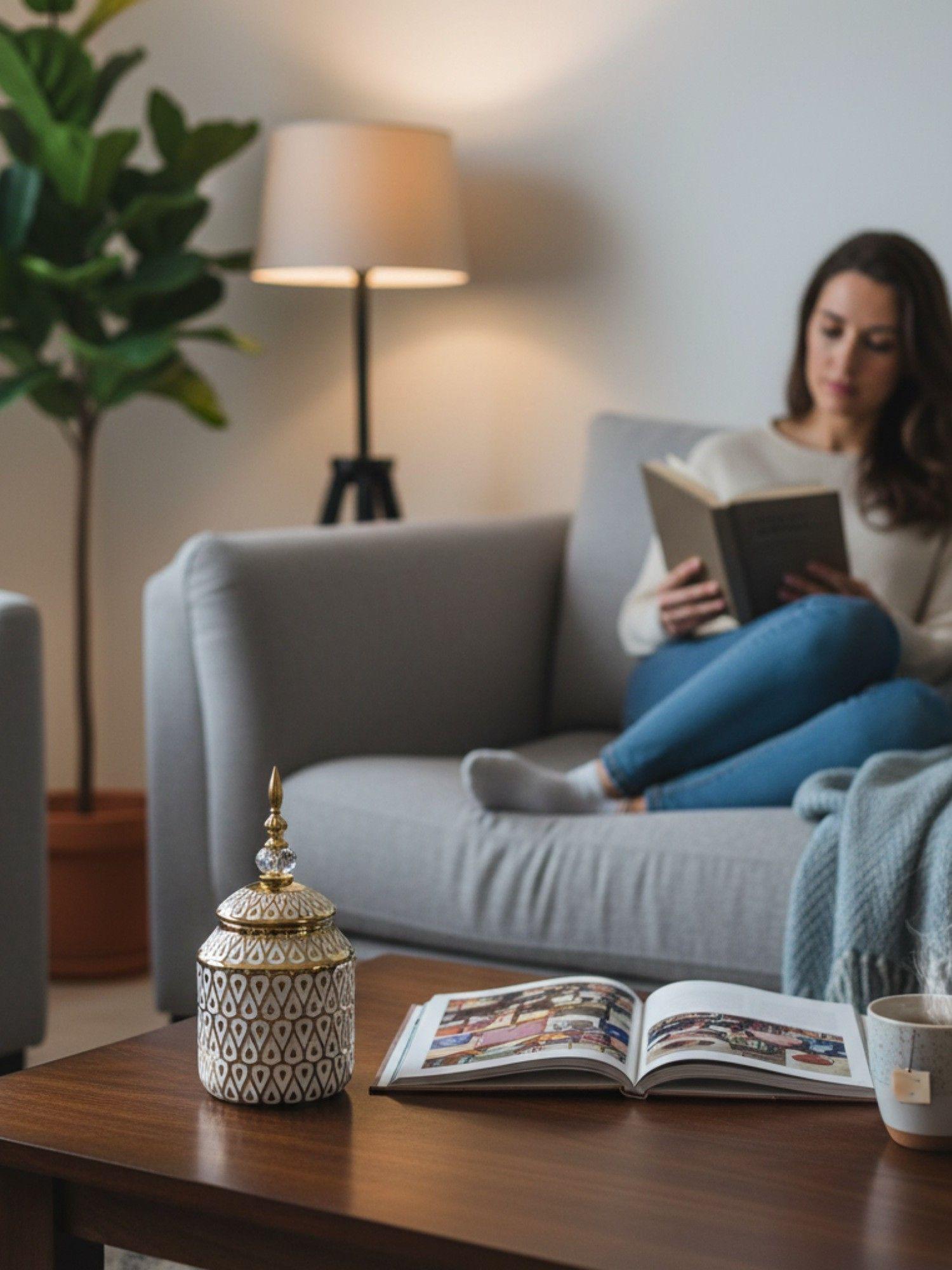 Potiche Decorativo Centro Mesa Recipiente Tapa Adorno Jhn-2