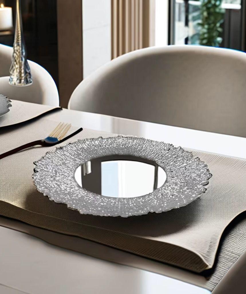 Set 3 Plato Base Carga Redondo Decorativo Brillante Jhn-4